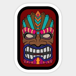 Tiki Totem Idol Mask Sticker Sticker